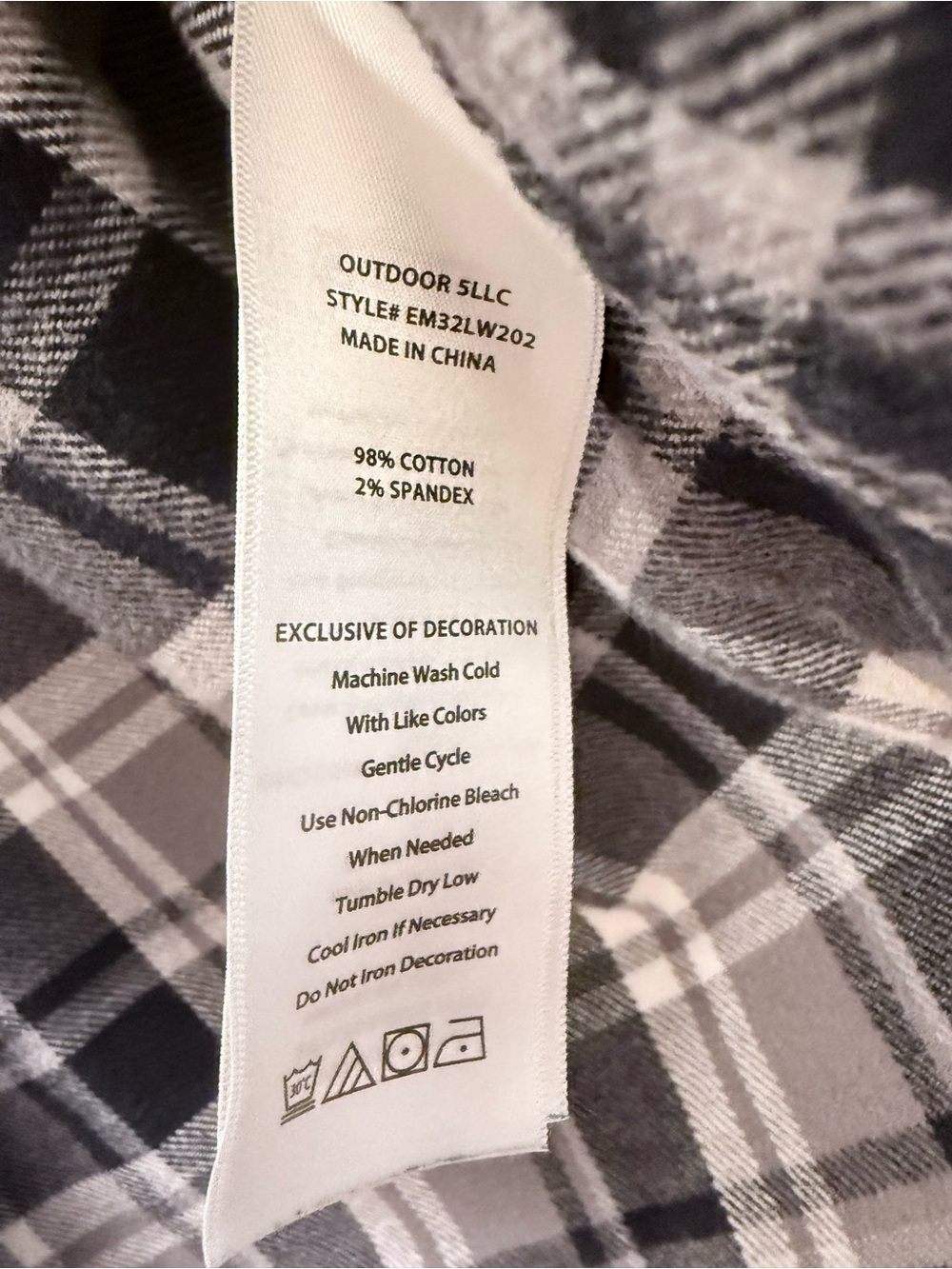 Eddie Bauer Black & Gray Plaid Button-Down Shirt - Picture 5 of 5